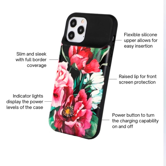 Romantic Floral Lexylemon Battery Case for iPhone pro max 11 - Picture 3 of 4